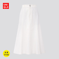 优衣库 女装 高腰棉质鱼尾长裙(半身裙) 427877 UNIQLO