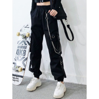 工装裤女宽松bf大口袋显瘦秋冬直筒高腰裤子女韩版百搭学生潮ins