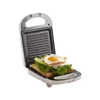 三明治机网红网轻视早餐机三明治加热电饼铛吐司面包压烤机|白色