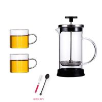 法压壶咖啡壶手冲泡咖啡现磨浓缩咖啡杯过滤杯冲茶器打泡器玻璃|350ML玻璃手柄壶+2手柄杯