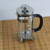 不锈钢法压壶冲茶器滤压壶咖啡壶耐高温玻璃手冲法式过滤壶泡茶壶|350ml连体平顶平盖款