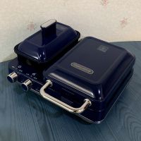 摩飞多功能早餐机三明治轻食机盘子配件华夫饼机吐司机烤盘mr9086|蓝色 标配+平煎盘