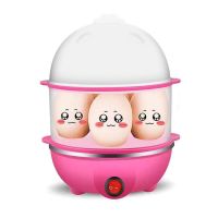 煮蛋器自动断电蒸蛋器家用多功能早餐机蒸鸡蛋羹煮蛋神器宿舍学生|红色双层金典配置