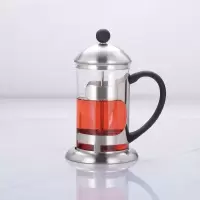法压壶不锈钢过滤咖啡壶耐高温玻璃泡茶壶家用法式冲茶器花草茶具|1000ML(黑色把手)