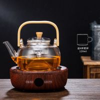耐高温玻璃提梁煮茶壶烧水泡茶养生壶普洱白茶电陶炉煮茶器煮茶炉|提梁煮茶壶+R3红木纹智能电陶炉