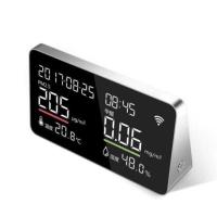 m1空气质量检测仪甲醛检测仪pm2.5温度湿度计空气质量检监测|银色 悟空检测仪