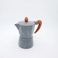 摩卡壶咖啡意式浓缩加厚精车煮咖啡器具电热炉摩卡壶咖啡套装|3人份木纹壶 单壶