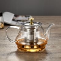 玻璃茶壶可用电陶炉电磁炉家用耐高温水壶花茶壶带冲茶器茶具套装|700毫升透明鼓形 单壶+6直把杯