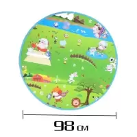 儿童帐篷专用圆形地毯防潮卡通爬行垫珊瑚绒垫冰丝席棉球大星星灯|1米圆形卡通爬行垫