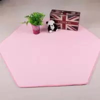 儿童帐篷专用圆形地毯防潮卡通爬行垫珊瑚绒垫冰丝席棉球大星星灯|六角珊瑚绒垫(1.4米*1.2米)