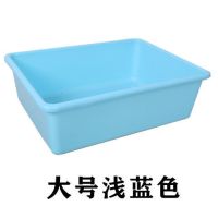 塑料收纳盒玩具置物篮幼儿园加厚厨房储物筐整理箱儿童有盖盒子|大号浅蓝色 6个装(送2小不带盖)