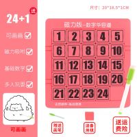 数字华容道拼图画板磁力滑动推盘智力游戏儿童早教小学生益智玩具|磁力版5阶粉色(配画笔可画画)