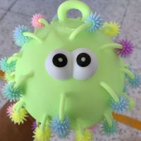 儿童玩具大号刺猬毛毛球七彩发光球闪光大号软胶手提发泄宝宝手捏|30厘米闪光雪花球(绿色)