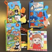 早教布书婴儿响纸触感撕书0-6个月宝宝益智玩具不烂可咬立体尾巴|丛林+农场+海洋+五官