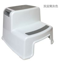 儿童踩脚凳子洗手垫脚凳宝宝卫生间洗漱浴室防滑增高阶梯凳脚踏凳|双层灰色