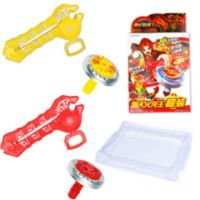 发光旋转转盘魔幻小陀螺玩具儿童手转塑料 手柄七彩手拉绳|狮鹫2陀螺+2把手+盘+盒