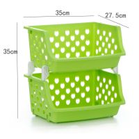 大号加厚厨房蔬菜架置物架落地收纳架玩具蔬菜筐储物架角架篮子|绿色二层无轮