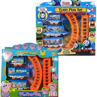 2套送电池托马斯火车电动拼装轨道车卡通套装车大号拼装玩具礼品|托马斯+小猪佩奇