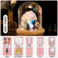 博至美情侣手模模型礼物纪念克隆粉立体制作料石膏520送女友抖音|甜蜜恋人暖灯罩套餐