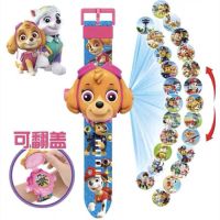 抖音快手网红小猪狗狗社会人投影手表儿童卡通24图带盖3D投影|天天[翻盖+24图]