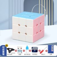 圣手魔方二三四五阶磁力魔尺初学者金字塔玩具开发智力全套12件套|马卡龙:三阶 送(底座螺丝刀润滑油+速拧还原宝典)
