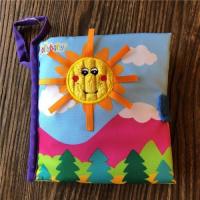 婴儿玩具0-3岁益智幼儿立体宝宝布书玩具书早教撕不烂带响纸布书|太阳布书