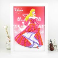 儿童创意纽扣粘贴画DIY材料包幼儿园手工制作益智玩具小学生钻石|爱洛公主 A4相框(含支架)+全套材料