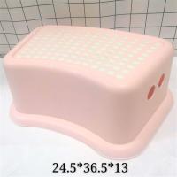 儿童卡通塑料阶梯凳家用马桶踩脚凳浴室防滑洗手增高台阶脚踏凳子|单层踩脚凳-粉色