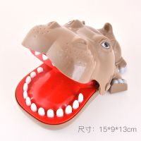 咬手指的大嘴巴鳄鱼玩具23咬手鲨鱼咬手玩具拔牙儿童亲子整蛊玩具|河马 大号