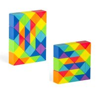 彩虹魔尺儿童益智玩具魔方24/36/48/60/72段可拼接幼儿园套装全套|[彩虹色]36段+48段
