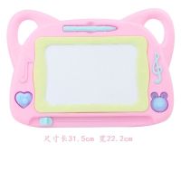 儿童画画板彩色磁性写字板婴幼儿益智画写板宝宝涂鸦玩具|大号猫猫黑白画板2印章1支笔 粉色