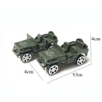 二战兵人套装军事沙盘儿童塑料士兵怀旧小士兵模型打仗玩具|8只越野车