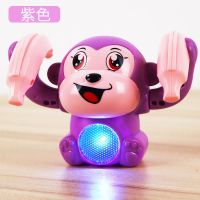 婴儿玩具有声会动宝宝幼儿益智早教0-1一至二半岁6六个月男孩女孩|声控电动翻斗猴[紫色] 电池版(3节普通电池+螺丝刀)