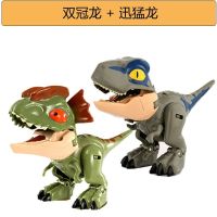 热卖儿童q版萌趣简单变形恐龙机器人机甲男女孩益智手办玩具套装|Q变形2件(双冠龙+迅猛龙)
