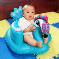 宝宝学坐椅儿童充气小沙发幼婴儿加厚防摔座椅便携带音乐折叠餐椅