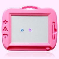 儿童画画板彩色磁性写字板婴幼儿益智画写板宝宝涂鸦玩具|特大彩色画板粉3印章40*32CM 配套1支笔+送一本故事书