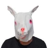 恶搞面具恐怖猪八戒电锯惊魂3面具万圣节面具带发猪头抖音道具|乳胶白兔头套-特价