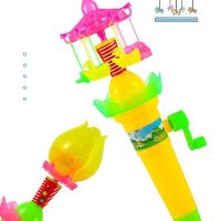 儿童手摇发光旋转木马玩具超速旋风幼儿园奖品儿童生日小礼品批发|木馬-蓮花组合10支装[实惠]###