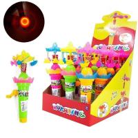 儿童手摇发光旋转木马玩具超速旋风幼儿园奖品儿童生日小礼品批发|發光璇转木馬盒装12支###