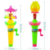 儿童手摇发光旋转木马玩具超速旋风幼儿园奖品儿童生日小礼品批发|木馬-蓮花组合20支装[实惠推介]#