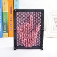 创意益智儿童玩具克隆魔术摆件3d立体百变针三维针画手模手印脸|粉色手印 中号尺寸17.5*12.5*4.5