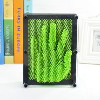 创意益智儿童玩具克隆魔术摆件3d立体百变针三维针画手模手印脸|绿色手印 小号尺寸12.5*9.5*4.5