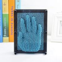 创意益智儿童玩具克隆魔术摆件3d立体百变针三维针画手模手印脸|蓝色手印 中号尺寸17.5*12.5*4.5