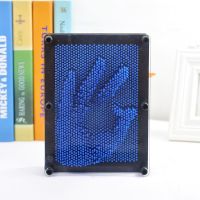 创意益智儿童玩具克隆魔术摆件3d立体百变针三维针画手模手印脸|深蓝色手印 大号尺寸20*15*4.5