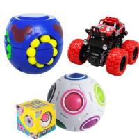 魔法彩虹球魔方指尖初学者魔尺儿童玩具益智力动脑成人解压足球型|[热卖]12孔彩虹球+魔豆魔方+rN