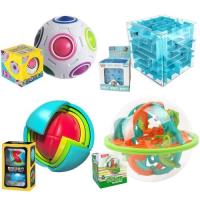 魔法彩虹球魔方指尖初学者魔尺儿童玩具益智力动脑成人解压足球型|[热卖]12孔彩虹球+大号迷宫蓝zW