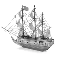 不锈钢3D金属拼图DlY立体拼图模型玩体益智玩具摩天轮|黑珍珠海盗船