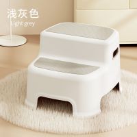 儿童垫脚凳宝宝马桶凳踩脚凳子椅子小板凳洗手台阶小孩脚踏凳站凳|浅灰色[加厚双层防滑]