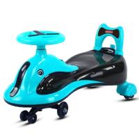 儿童扭扭车摇摆车1-6-8岁防侧翻宝宝溜溜车带推把轮滑行车|绿色[音乐灯光轮]+靠背