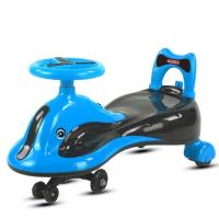 儿童扭扭车摇摆车1-6-8岁防侧翻宝宝溜溜车带推把轮滑行车|蓝色[音乐灯光轮]+靠背